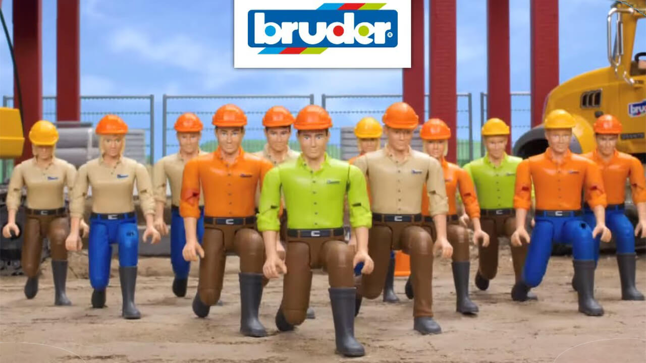 What Are Bruder bWorld Toys? The Essential Bruder Guide is represented by a bunch of construction worker bWorld figures.