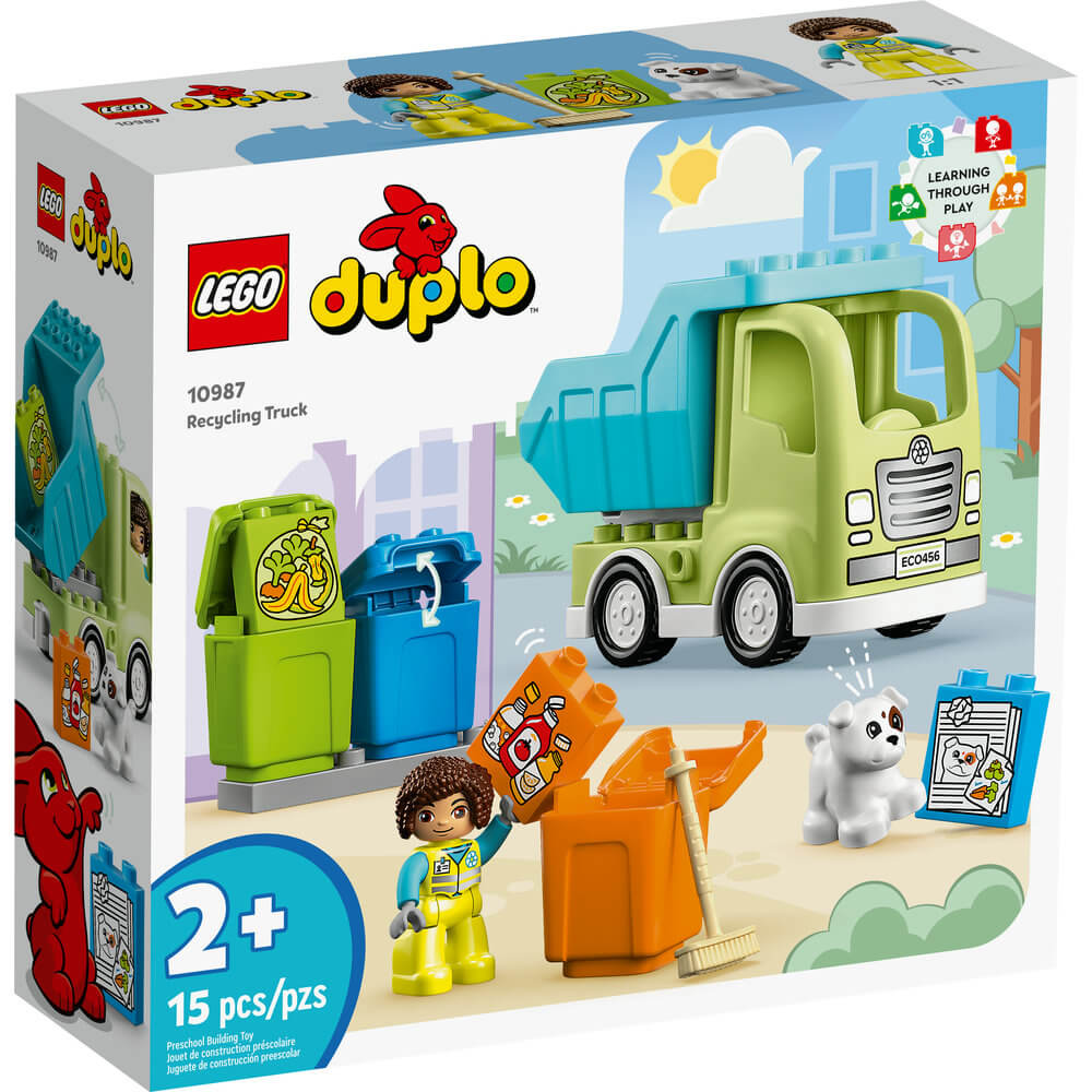 LEGO® DUPLO® Town Recycling Truck 10987 Building Toy Set (15 Pieces) front of the box