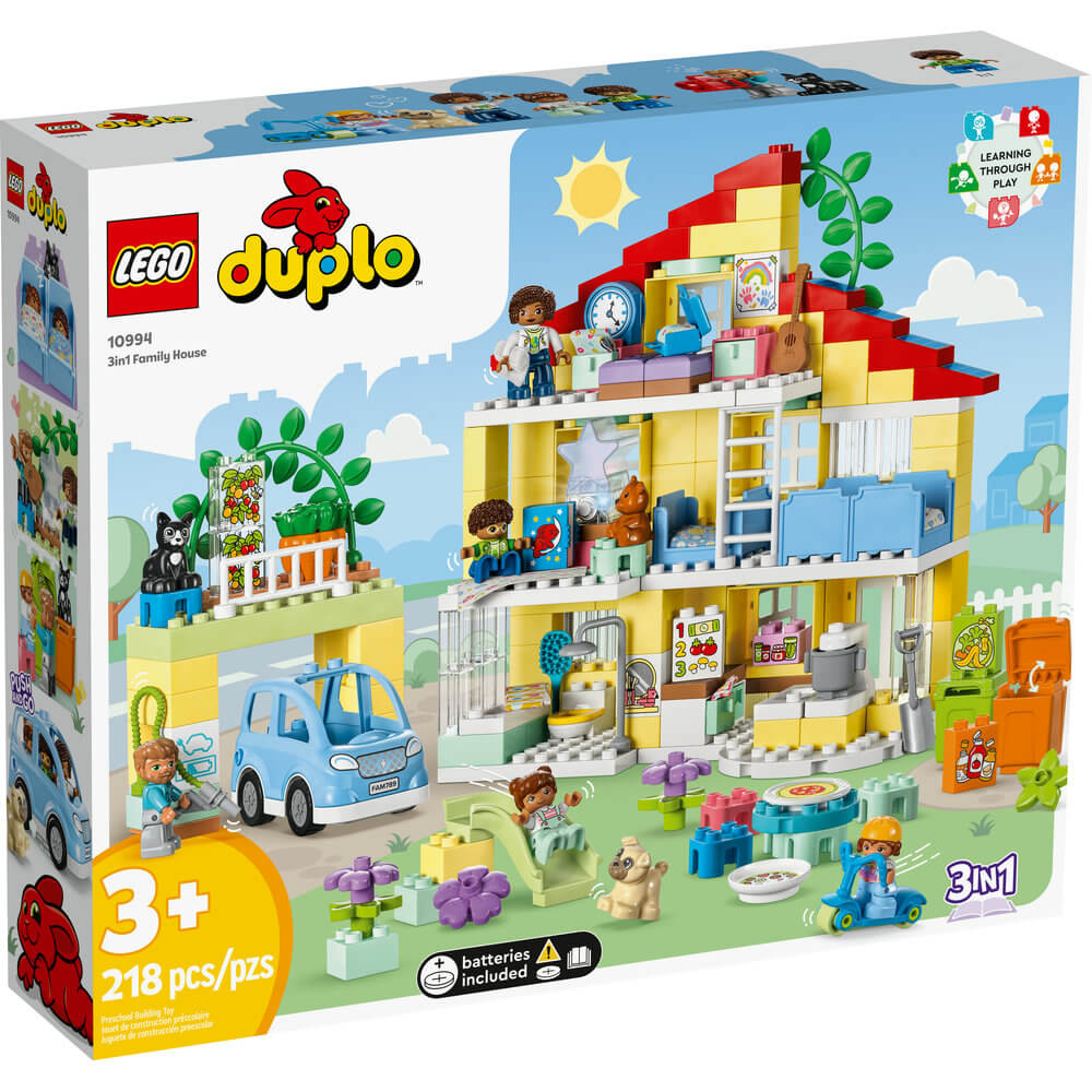 LEGO® DUPLO® Town 3in1 Family House 10994 Building Toy Set (218 Pieces) front of the box