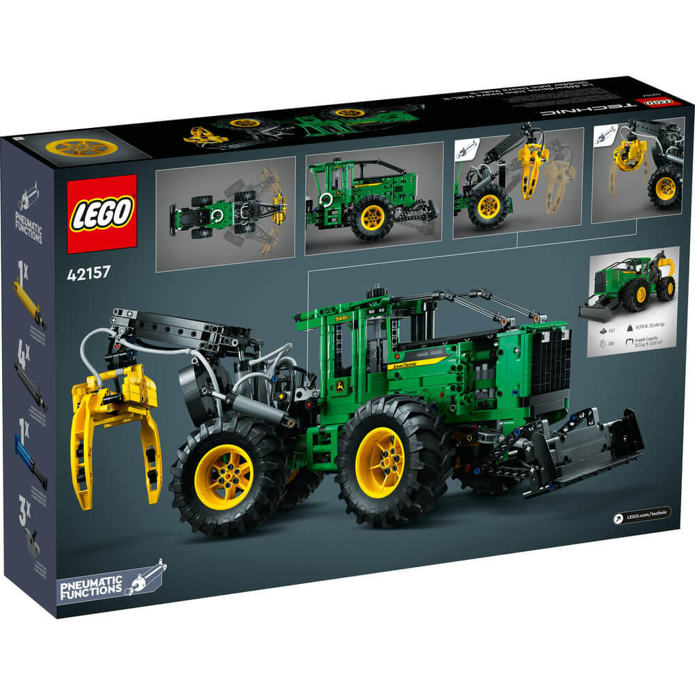 LEGO® Technic™ John Deere 948L-II Skidder 42157 Building Toy Set (1,492 Pieces) back of the box