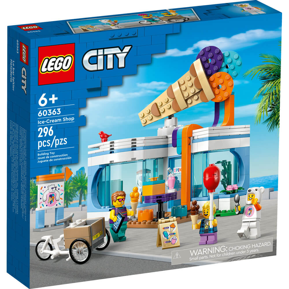 LEGO® City Ice-Cream Shop 60363 Building Toy Set for Kids Aged 6+ (296 Pieces) front of the box