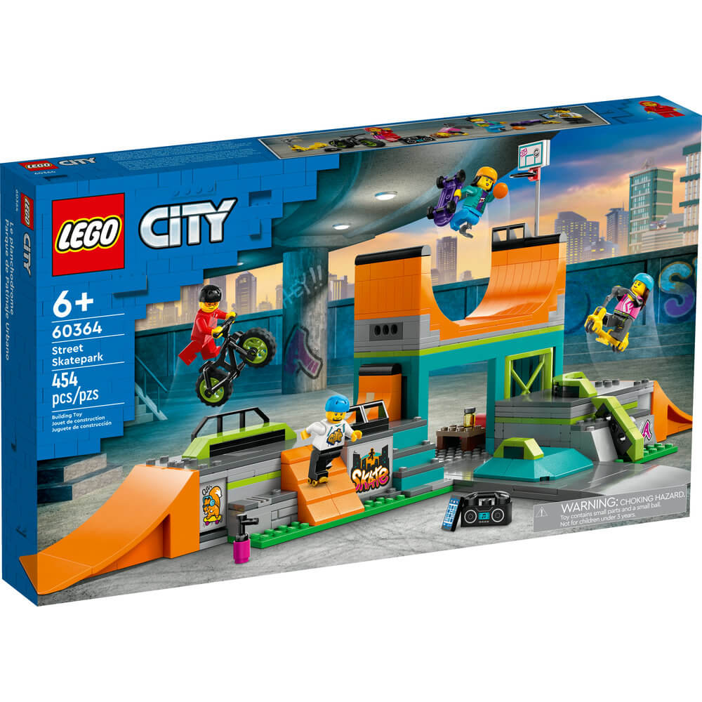 LEGO® City Street Skate Park 60364 Building Toy Set (454 Pieces) Front of the box