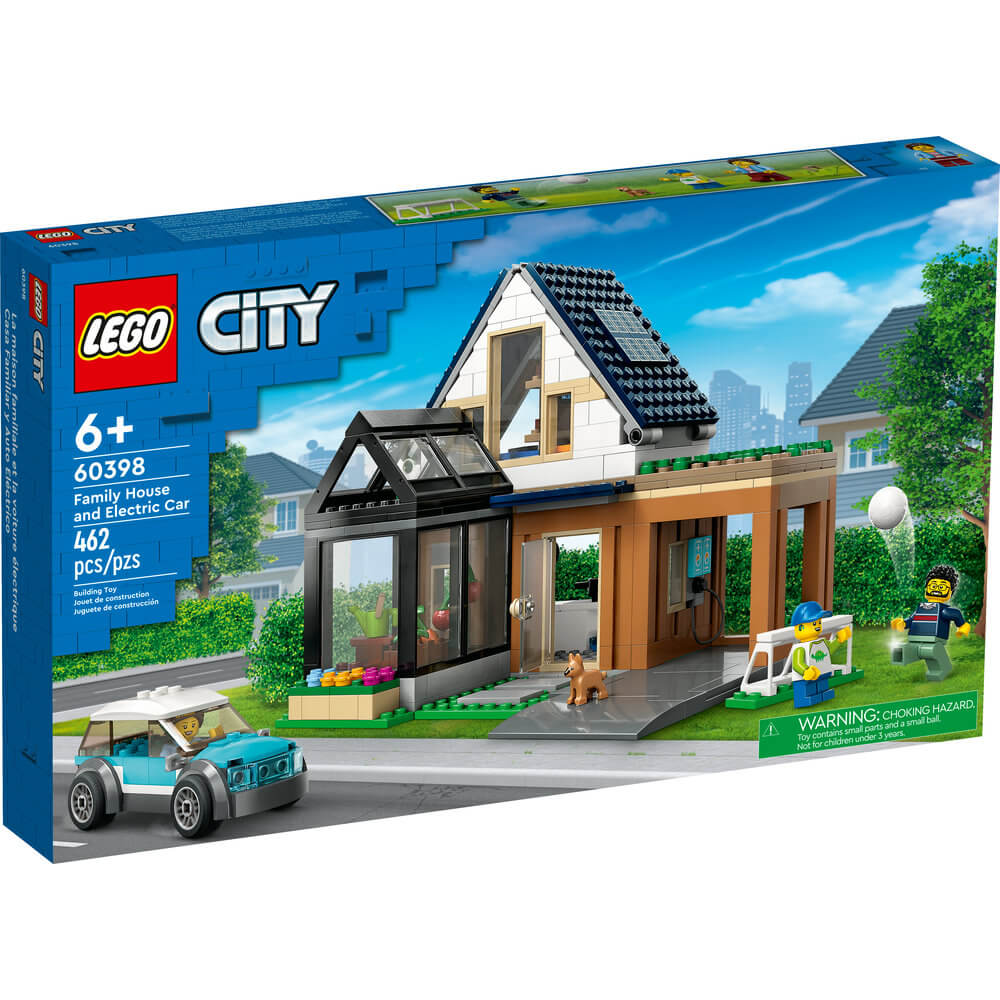 LEGO® City Family House and Electric Car 60398 Building Toy Set (462 Pieces) front  of the box