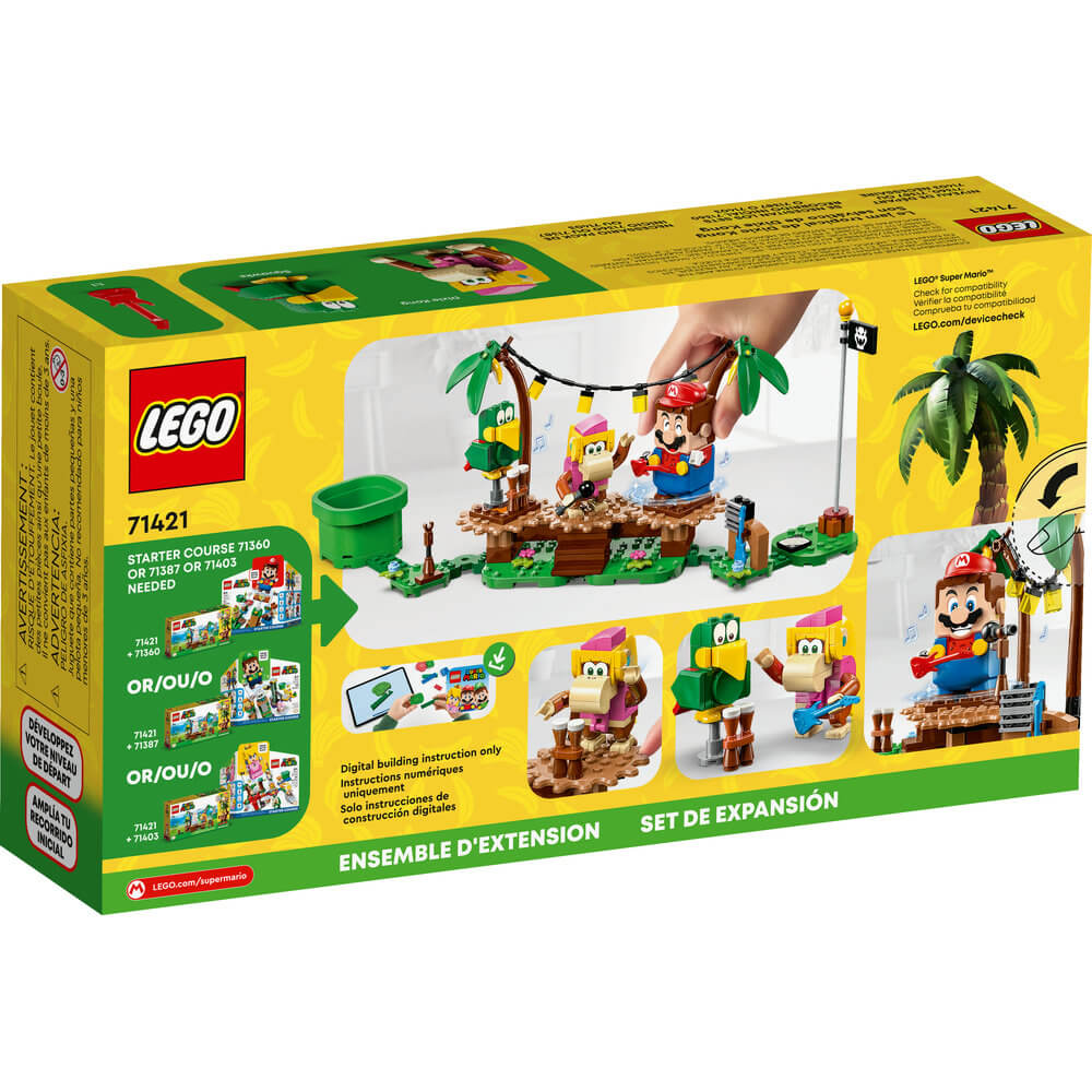 LEGO® Super Mario™ Dixie Kong’s Jungle Jam Expansion Set 71421 Building Toy Set (174 Pieces) back of the box