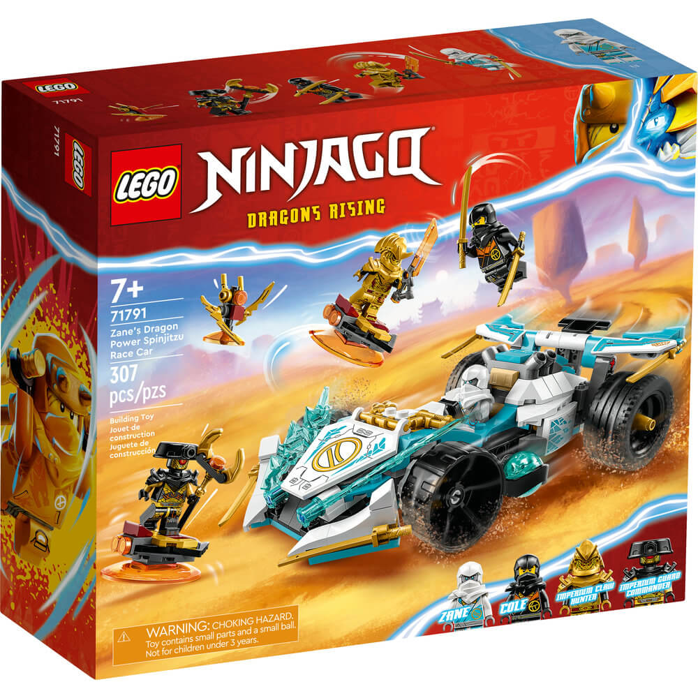 LEGO® NINJAGO® Zane’s Dragon Power Spinjitzu Race Car 71791 Building Toy Set (307 Pieces) front of the box