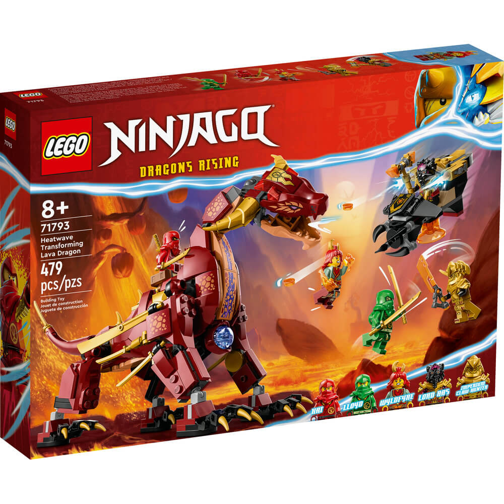 LEGO® NINJAGO® Heatwave Transforming Lava Dragon 71793 Building Toy Set (479 Pieces) front of the box