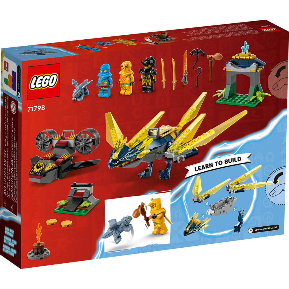 LEGO® NINJAGO® Nya and Arin’s Baby Dragon Battle 71798 Building Toy Set (157 Pieces) back of the box