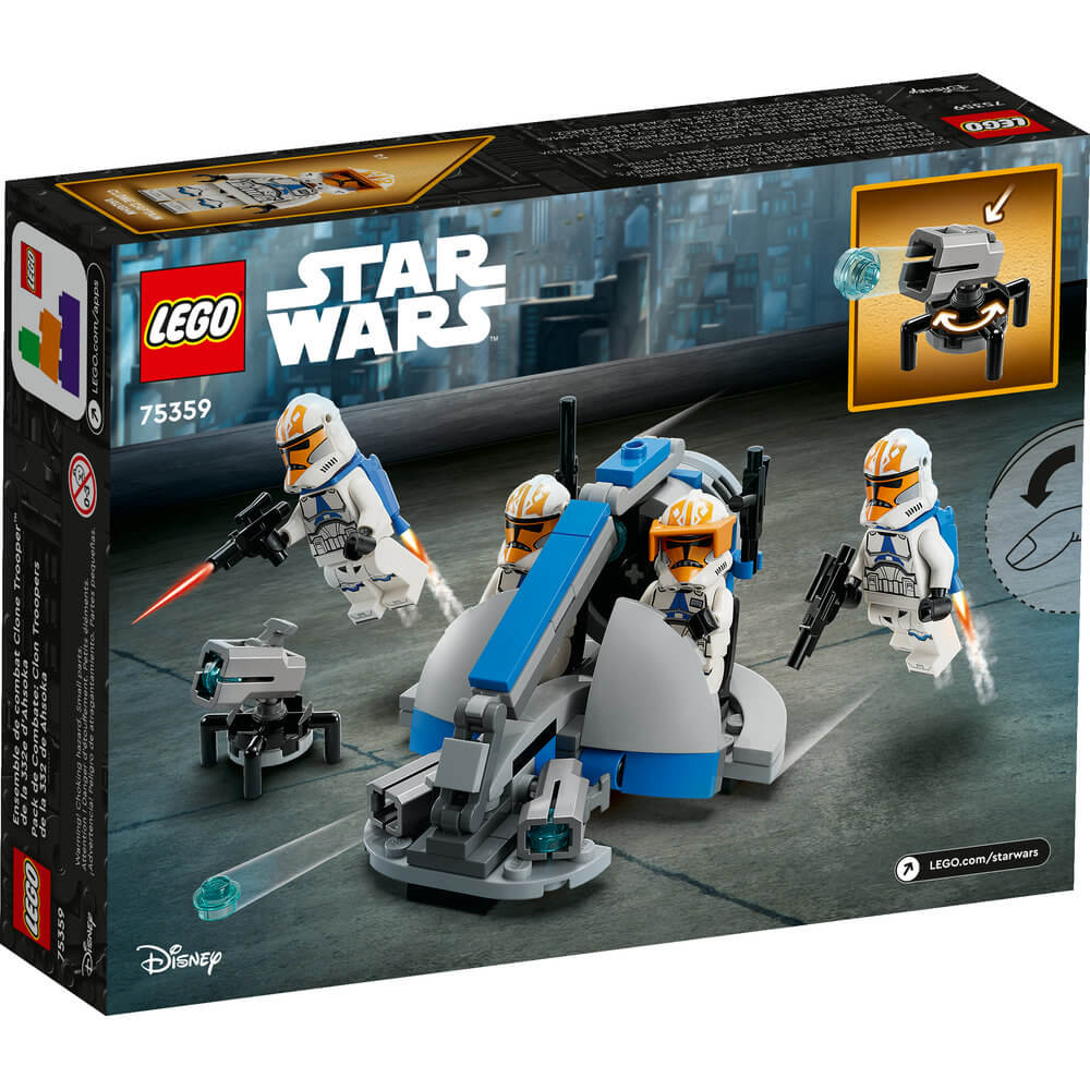 LEGO® Star Wars™ 332nd Ahsoka’s Clone Trooper™ Battle Pack 75359 (108 Pieces) back of the box