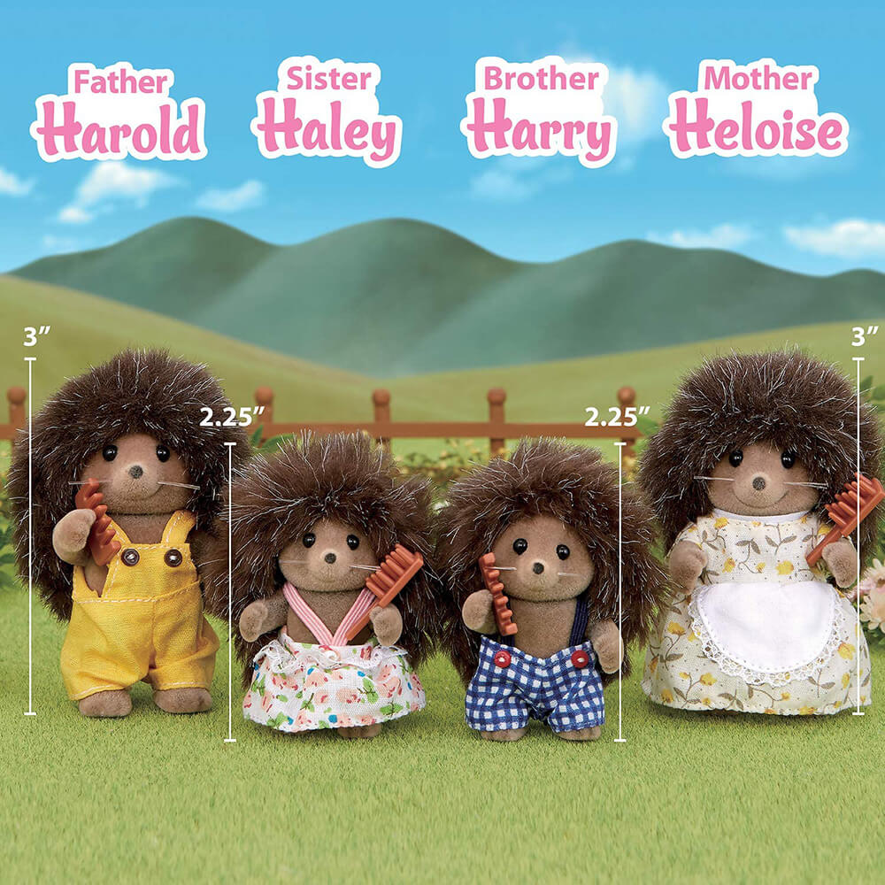 Calico Critters Pickleweeds Hedgehog Family Doll Set with names