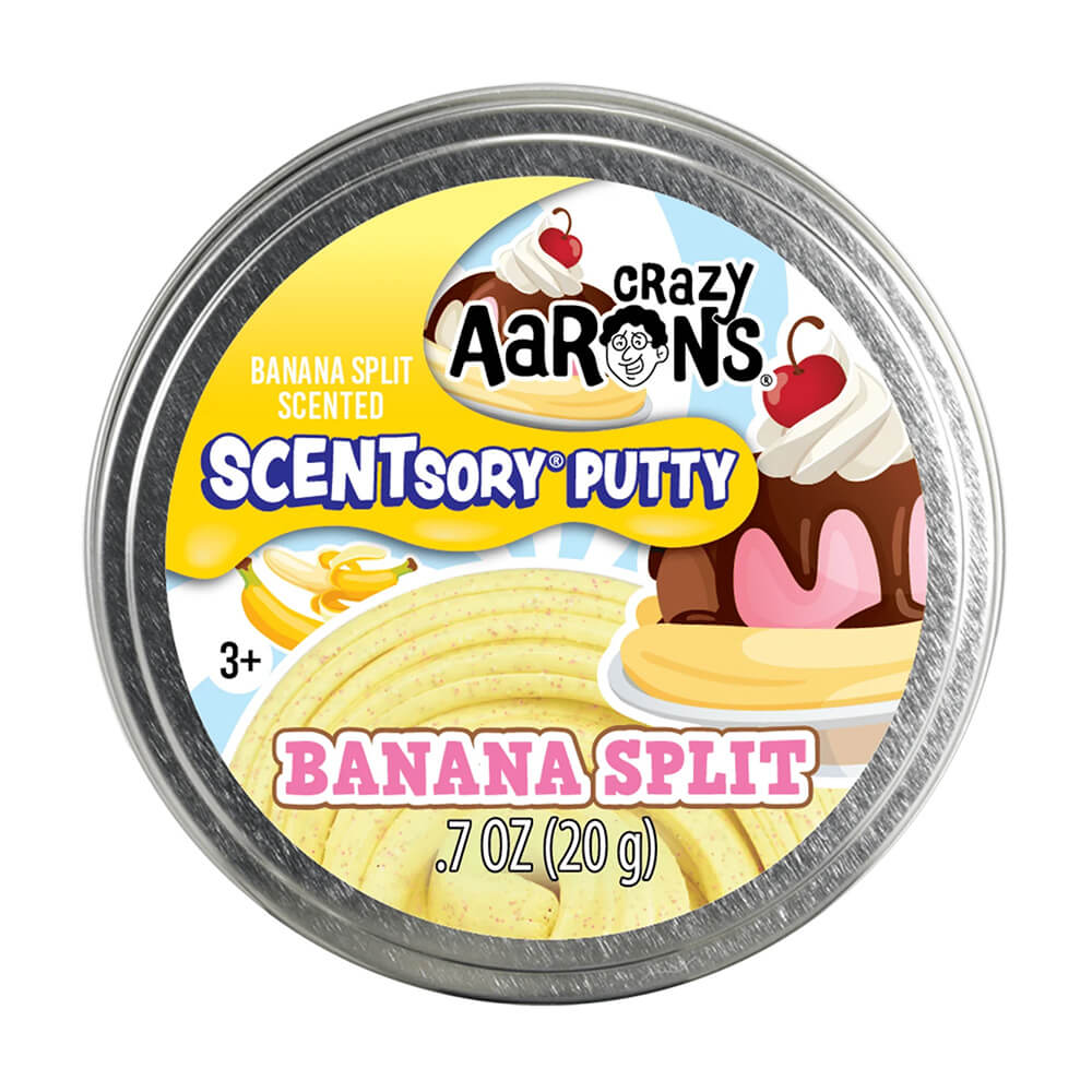 Crazy Aaron's SCENTsory Banana Split Thinking Putty 2.75" Tin
