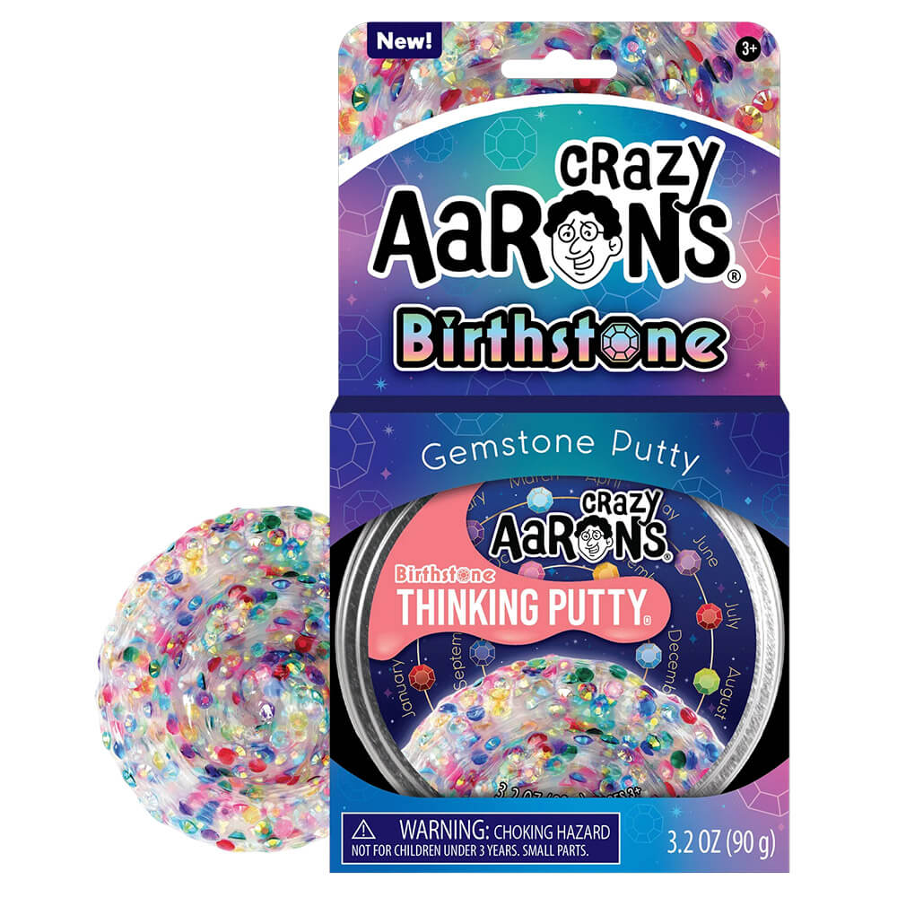 Crazy Aaron's Trendsetters Birthstone Thinking Putty 4" Tin packaging