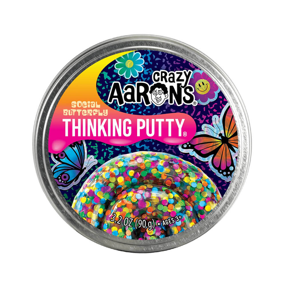 Crazy Aaron's Trendsetters Social Butterfly Thinking Putty 4" Tin