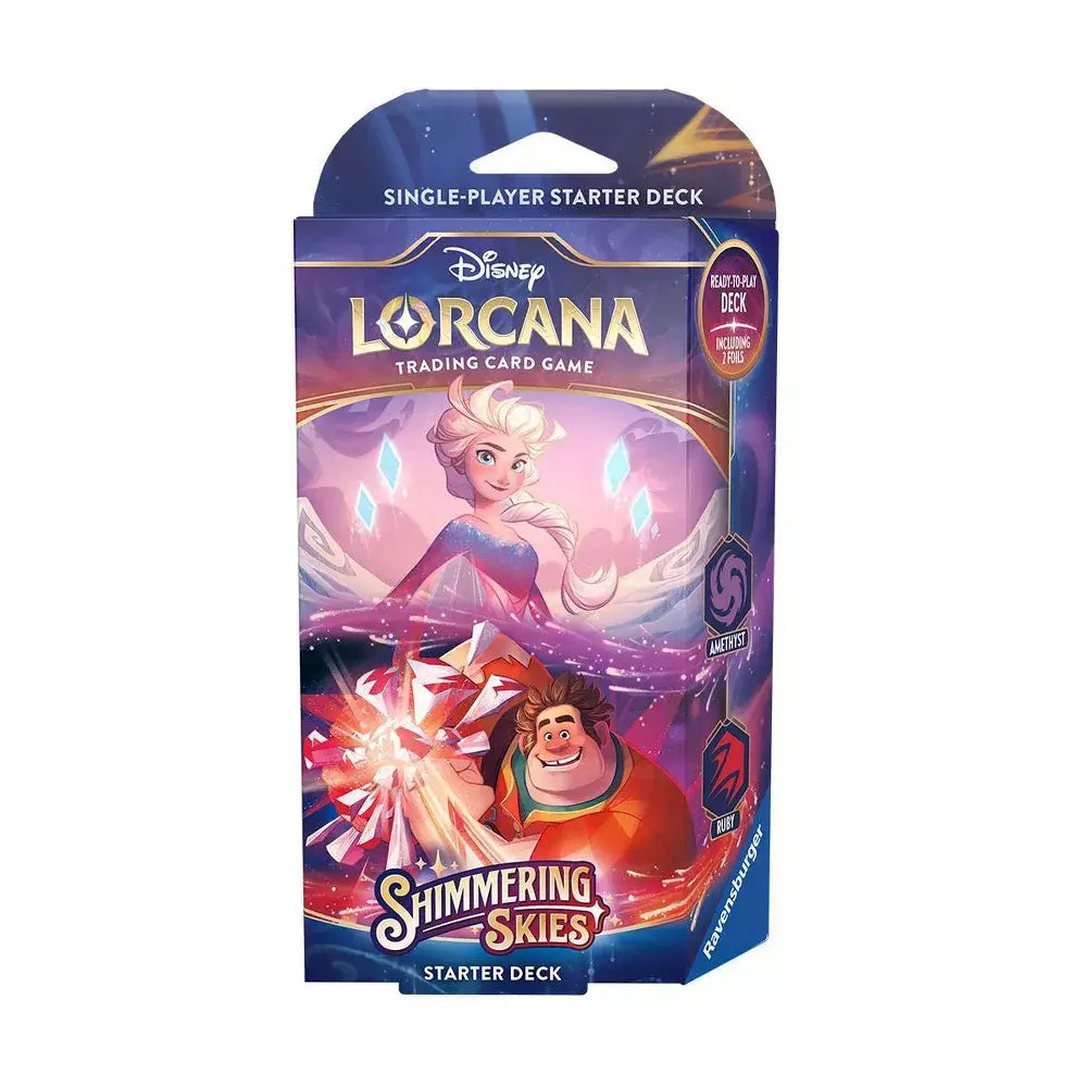 shop deals on disney lorcana trading cards Disney Lorcnana Trading Card Game Shimmering Skies Starter Deck Elsa a – Maziply Toys