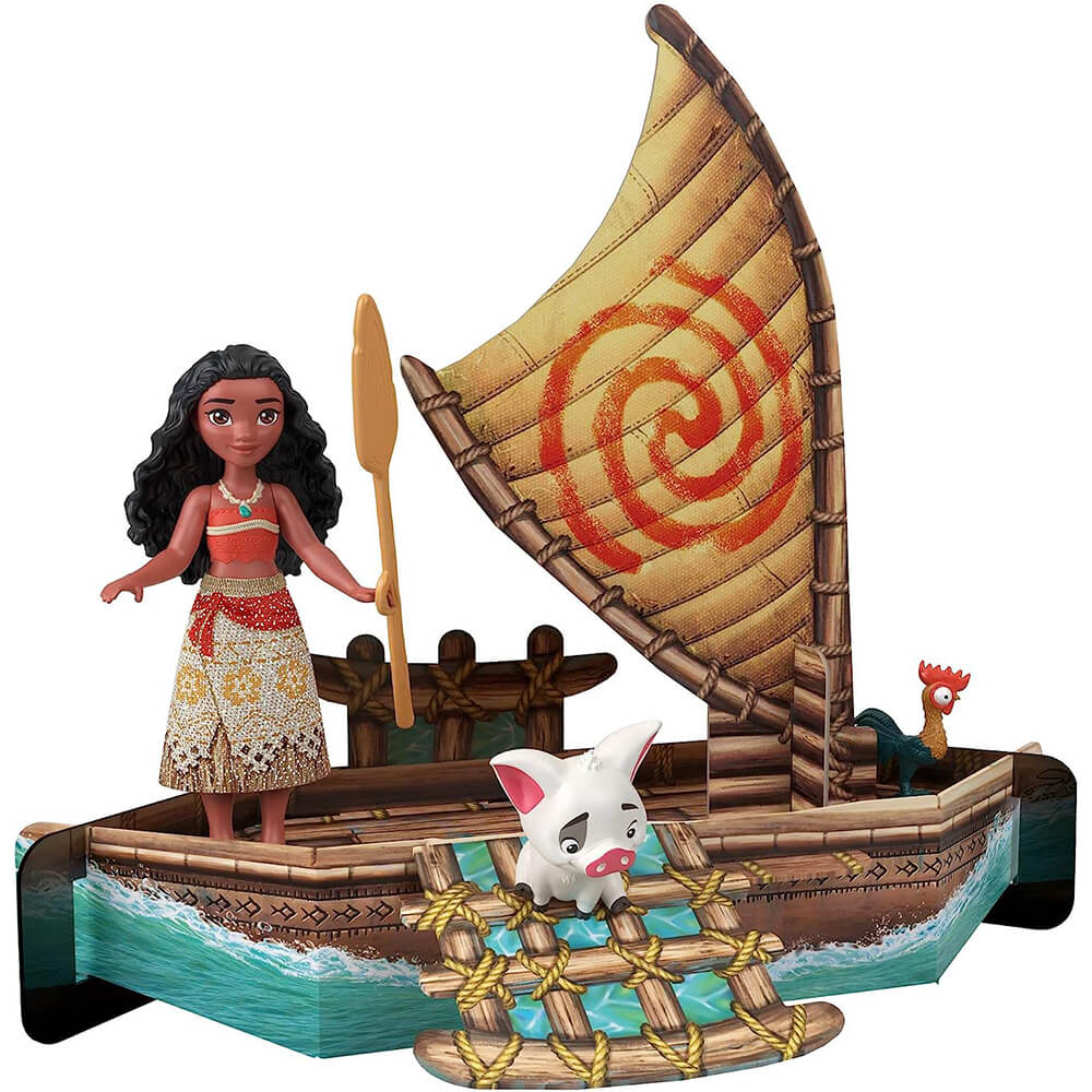 Disney Princess Moana Classic Storybook Set Boat with Moana and pua