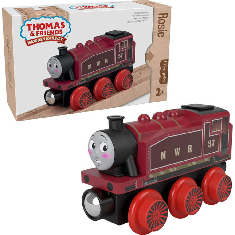Image of Fisher-Price Thomas & Friends Wooden Railway Rosie Engine with packaging