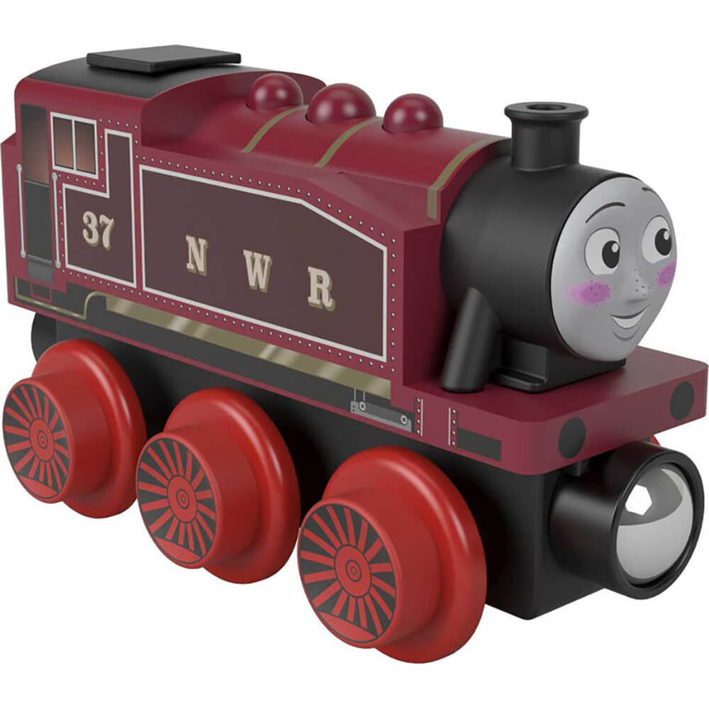 Side view image of Red train Rosie
