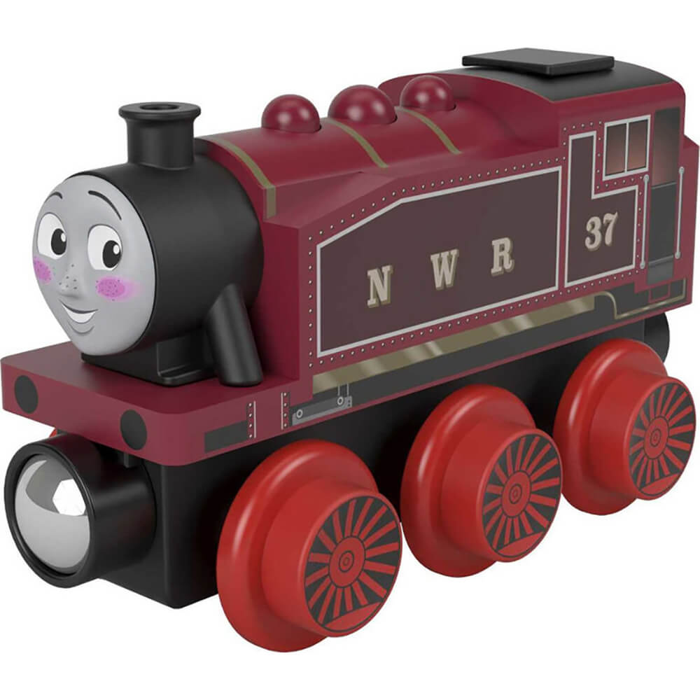 Slight front view of Fisher-Price Thomas & Friends Wooden Railway Rosie Engine