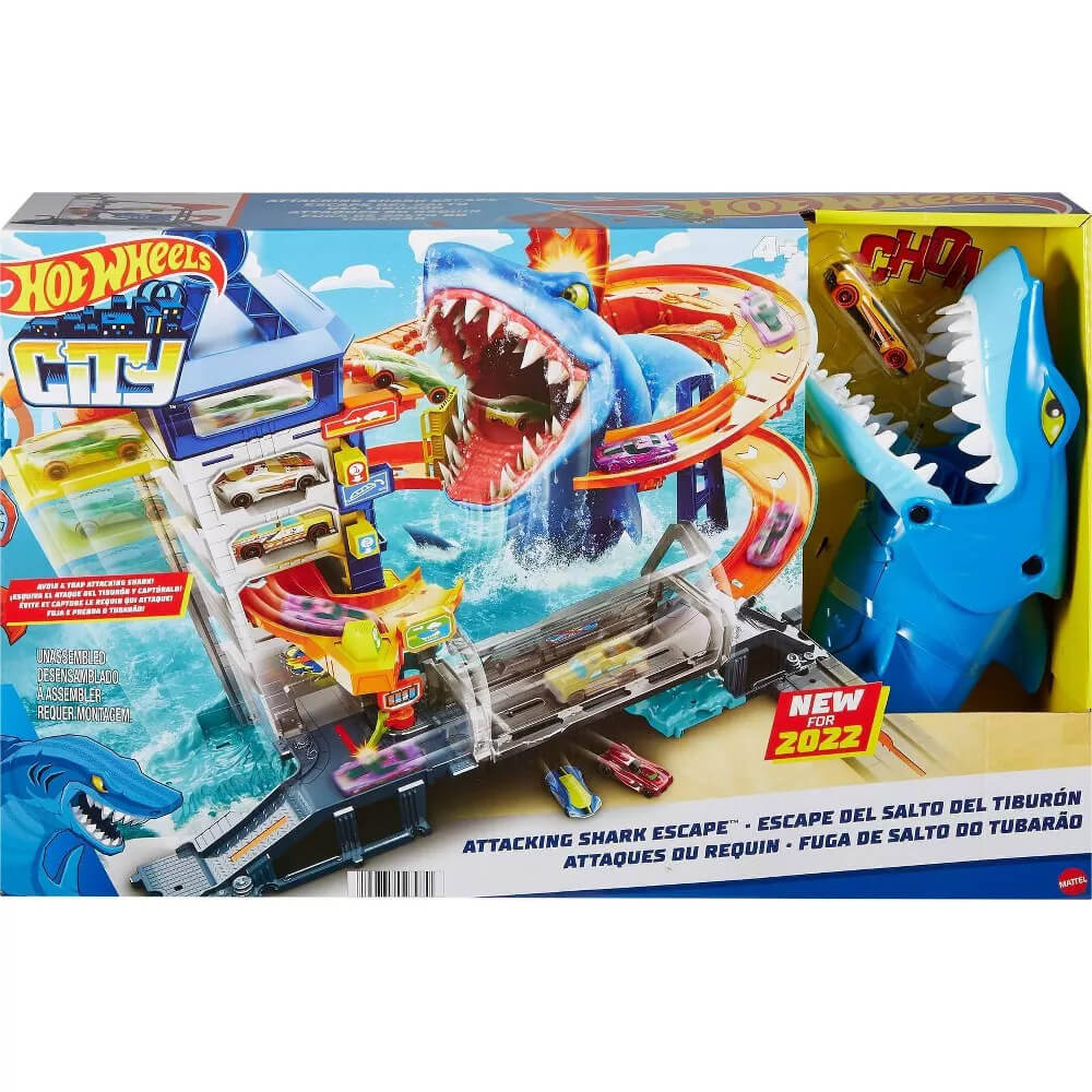 Hot Wheels City Attacking Shark Escape Playset box
