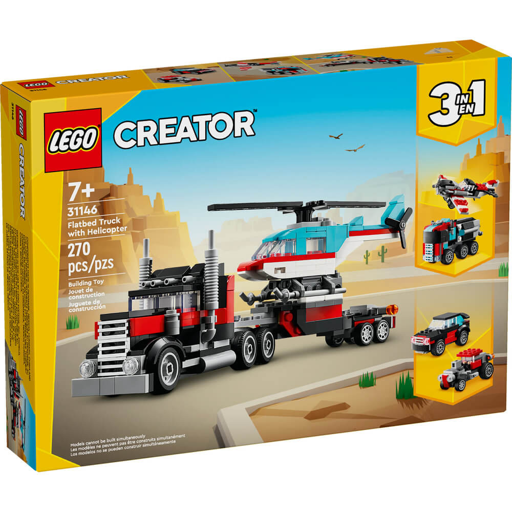 LEGO® Creator Flatbed Truck with Helicopter Toy 31146
