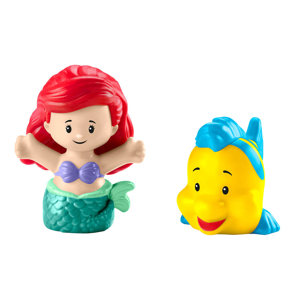 Ariel and Flounder figures from the Little People Disney Princess Ariel's Light-Up Sea Carriage Playset