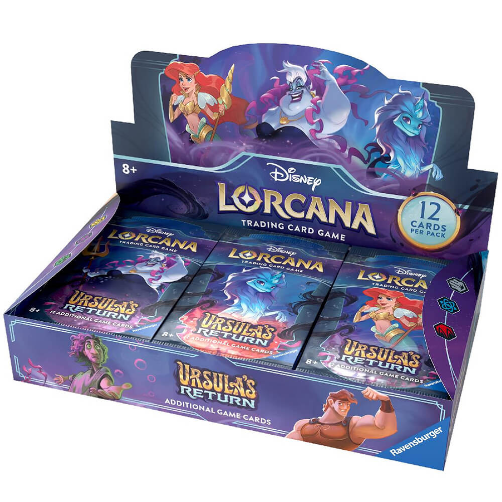 Disney Lorcana TCG Ursula's Return Booster Display Box (24 Booster Pac Maziply Toys Disney Lorcana TCG Ursula's Return Booster Display Box (24 Booster Pac Maziply Toys