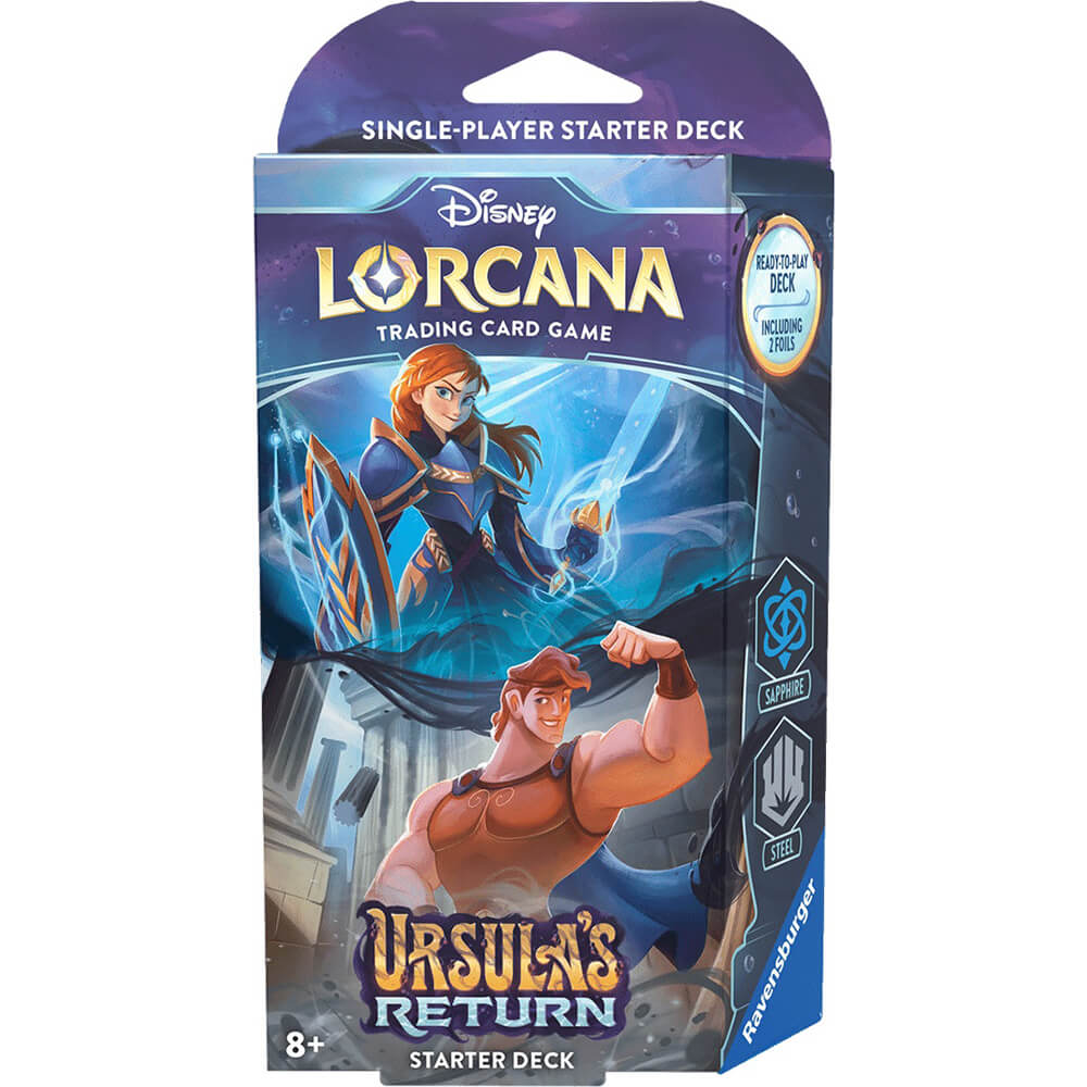 Image of the packaging box of Lorcana Ursula's Return Stand Together Starter Deck (Anna and Hercules)