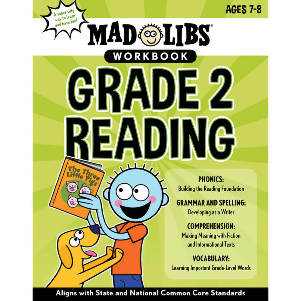 Mad Libs Workbook: Grade 2 Reading (Paperback) front book cover