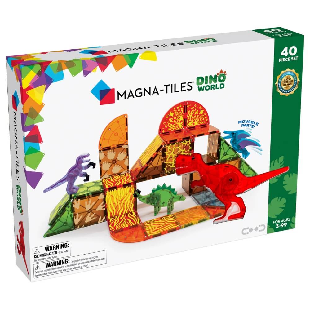 MAGNA-TILES® Dino World 40 Piece Magnetic Building Playset
