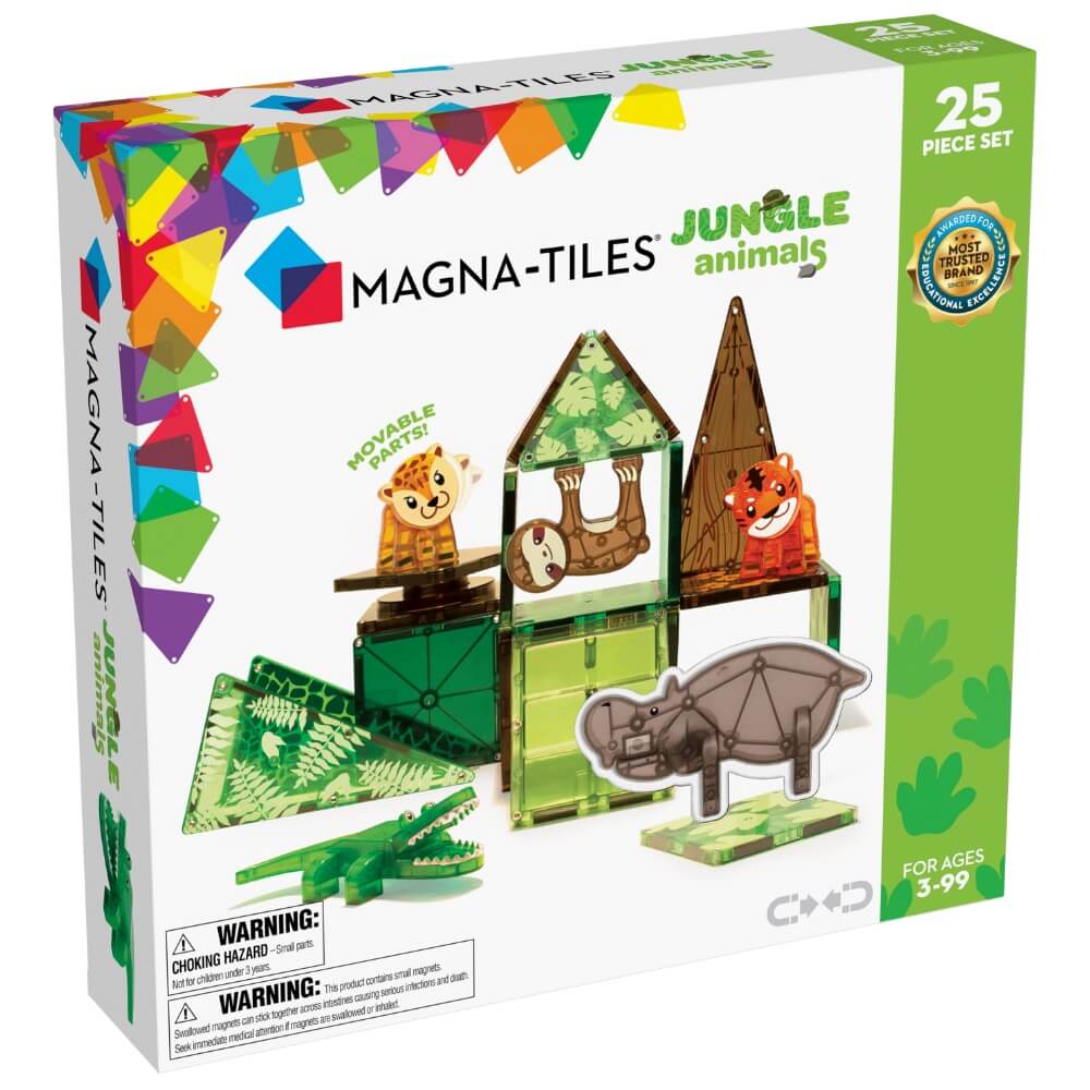 MAGNA-TILES® Jungle Animals 25 Piece Magnetic Building Playset
