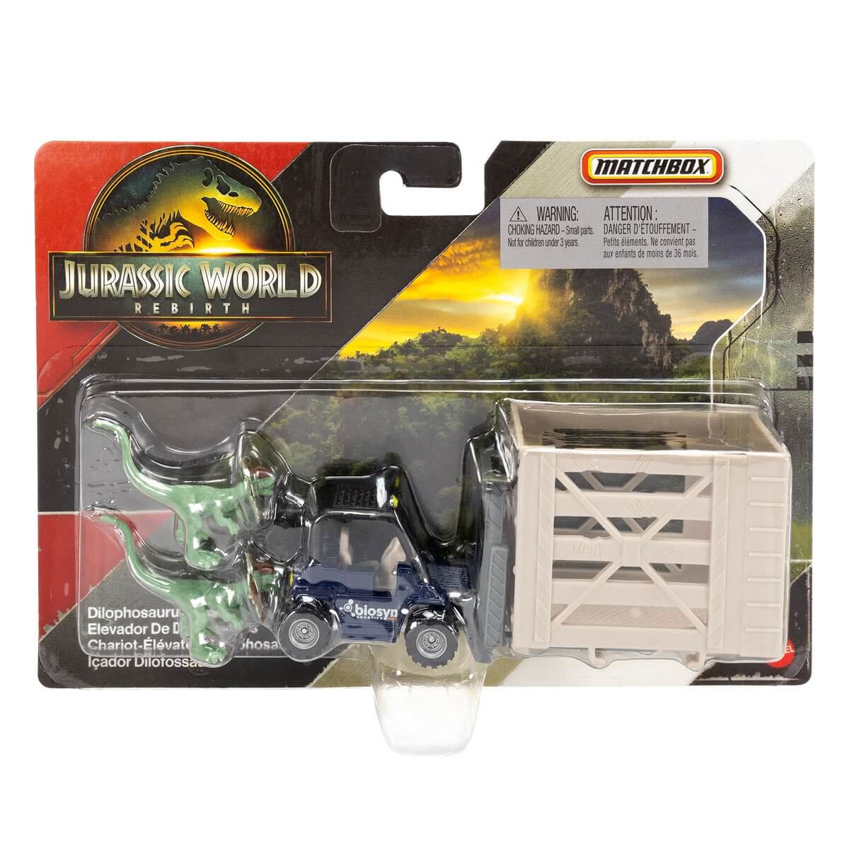 Matchbox Jurassic World Dino Transporter Dilophosaurus Lifter