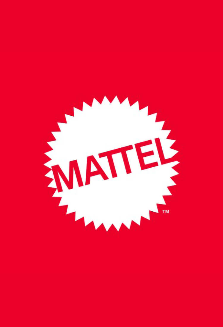 Mattel logo on a red background