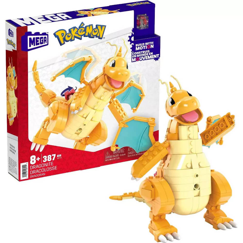 MEGA Pokémon Dragonite 387 Piece Building Set package and set