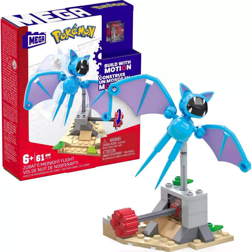 MEGA Pokémon Zubat's Midnight Flight 61 Piece Building Set packaging