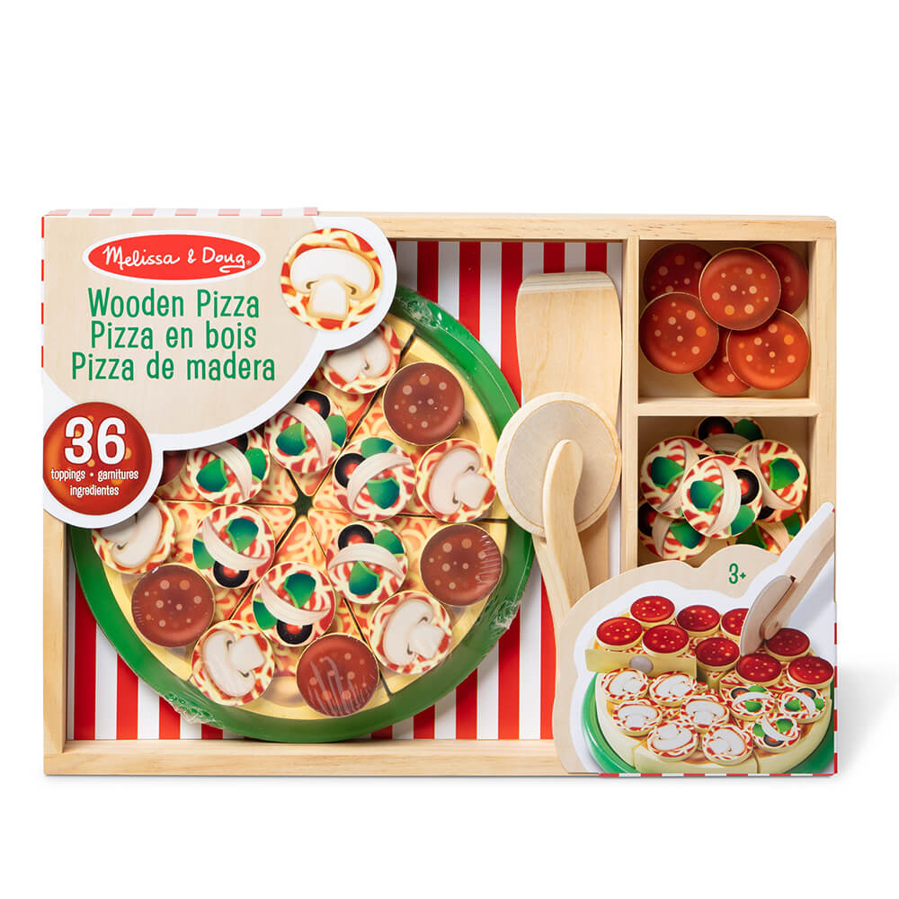 Melissa and Doug Pizza Party Wooden Food Play Set Packaging