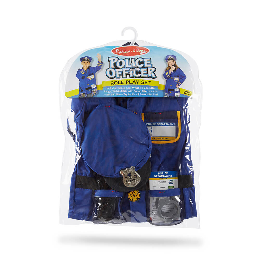The Melissa and Doug Police Officer Costume Role Play Set in its packaging