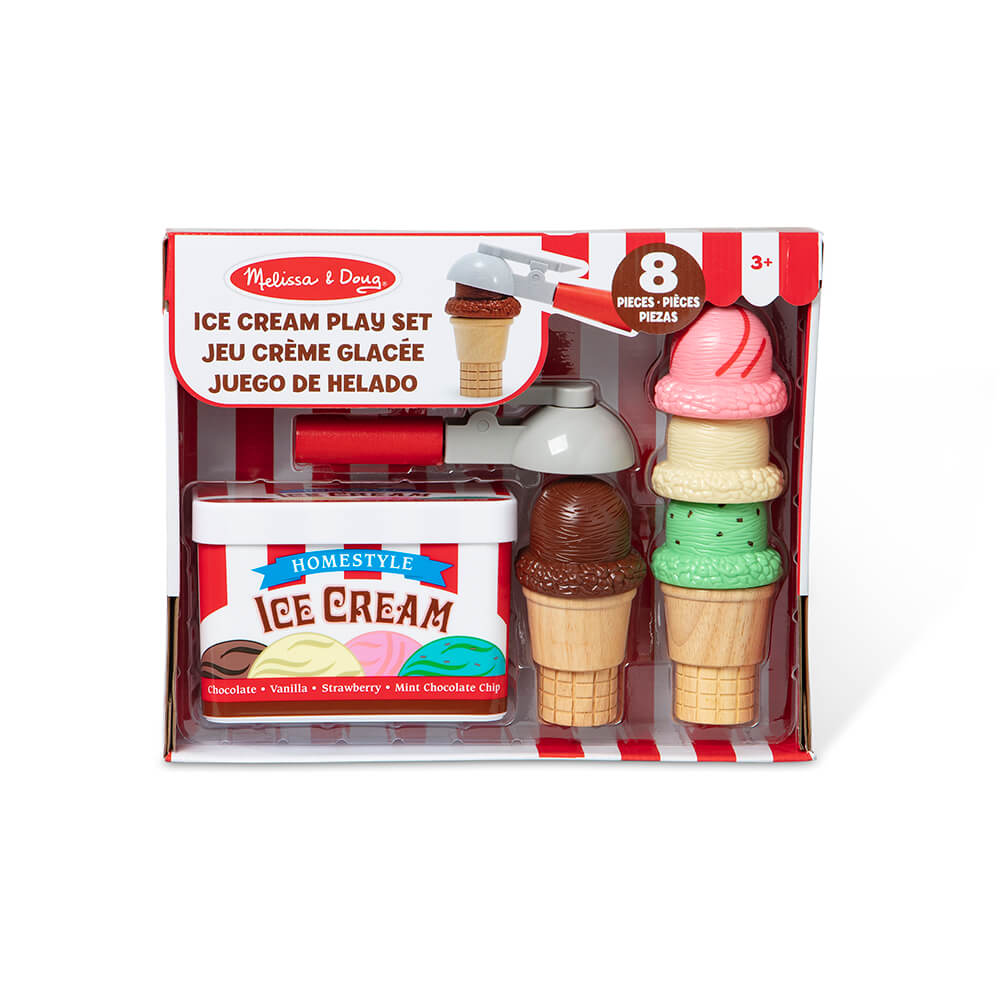Melissa and Doug Scoop & Stack Ice Cream Cone Play Set packaging