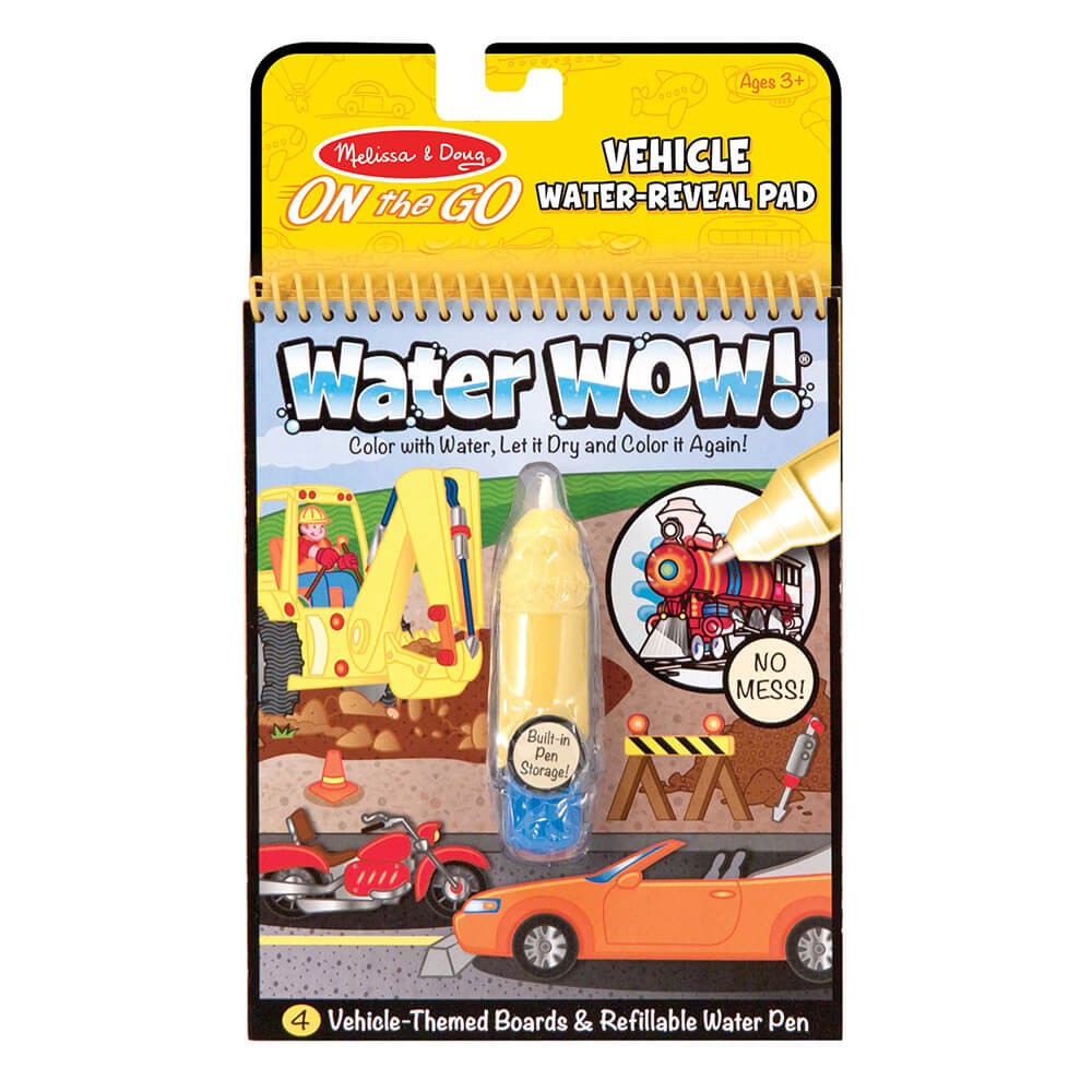 Melissa and Doug Water Wow! Vehicles Water-Reveal On the Go Travel Activity Pad