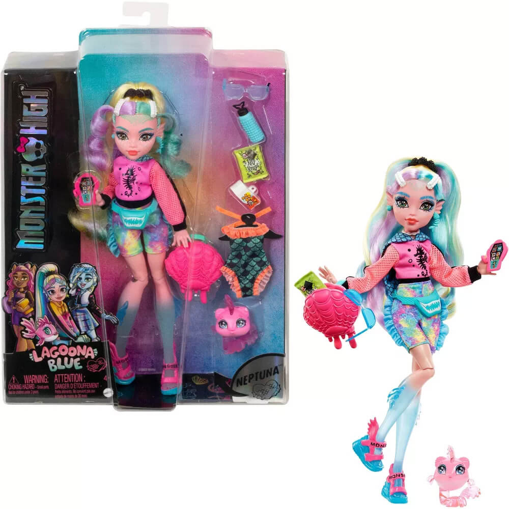 Packaging and Doll of the Monster High Lagoona Blue Doll