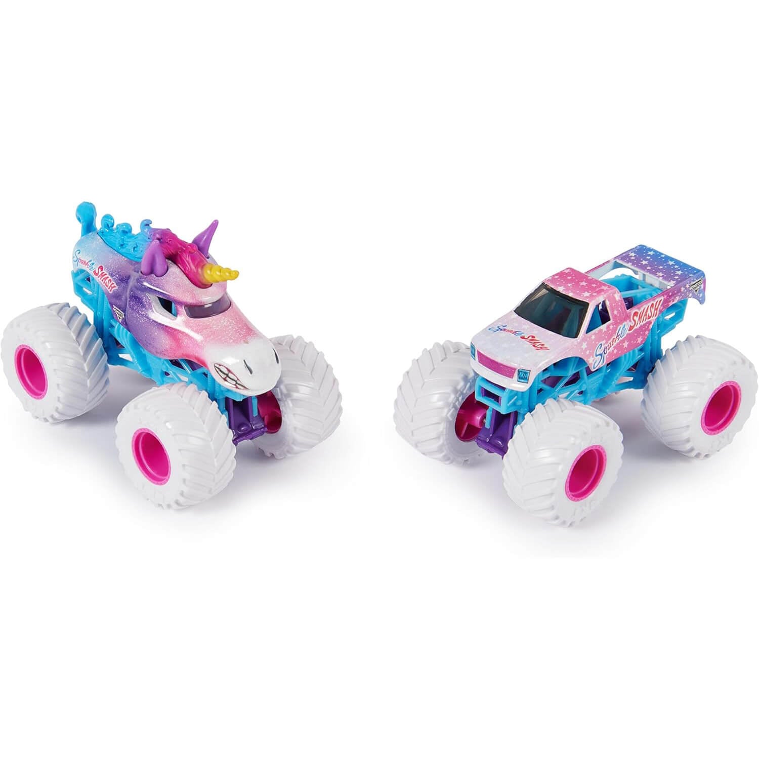 Monster Jam Series 28 Sparkle Smash vs Sparkle Smash 1:64 Scale Diecas