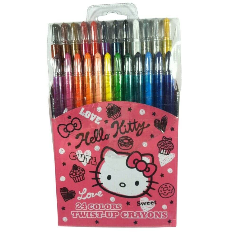 Neko Hello Kitty 24 Color Twist-Up Crayon Set