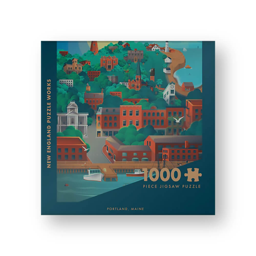 New England Puzzle Works Portland, Maine 1000 Piece Jigsaw Puzzle Box
