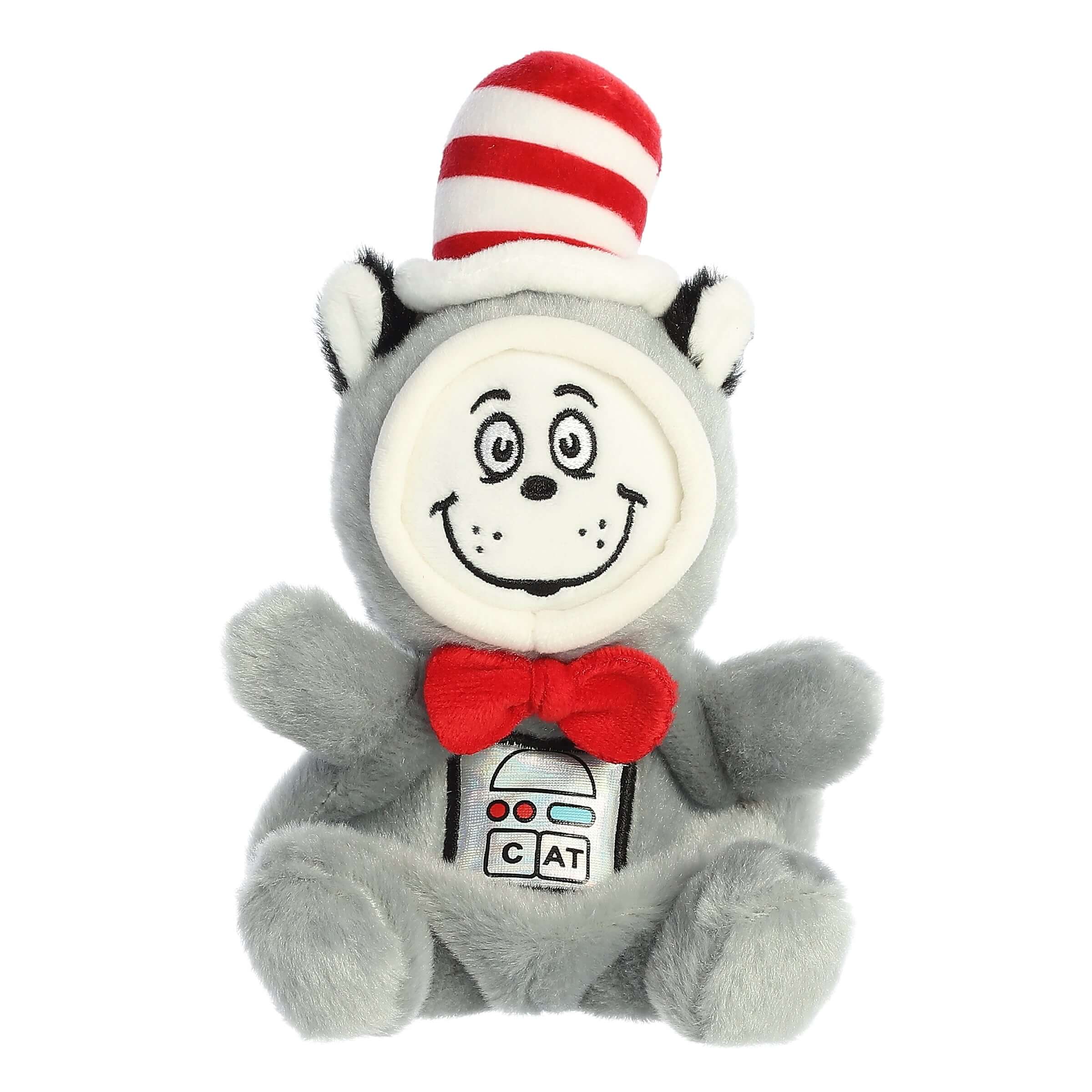 cat palm pals Aurora Mini Gray Dr. Seuss 5" Astronaut Cat In The Hat Palm Pals Whimsical Stuffed Animal