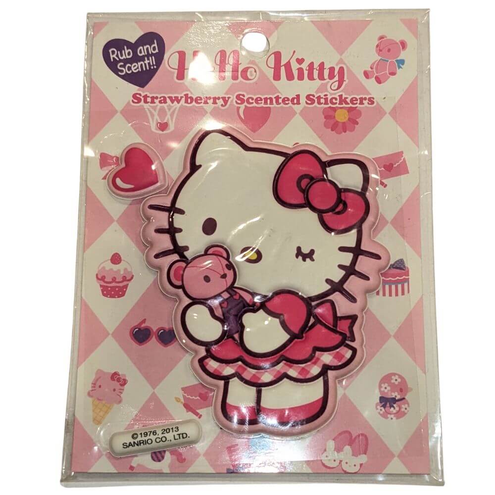 Sanrio Hello Kitty Rub and Scent Strawberry Scented Sticker (Style May Vary)