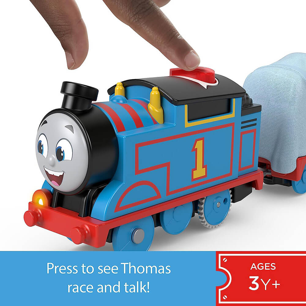 Press the button to race and have thomas talk
