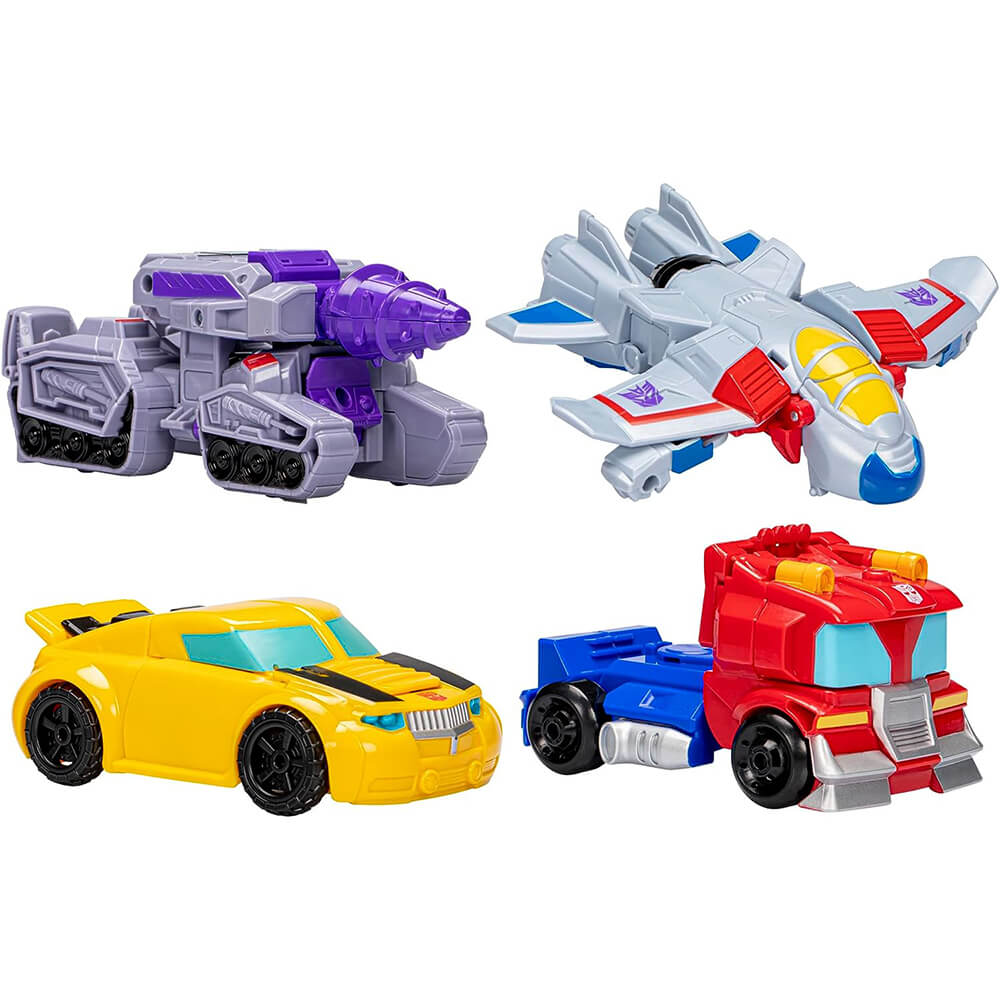 Transformers Heroes Vs Villains 4-Pack transformed into vehicles