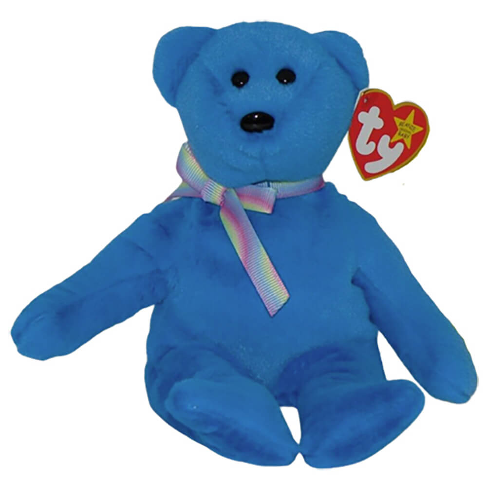 Ty Original Beanie Baby Blue Teddy II the Bear