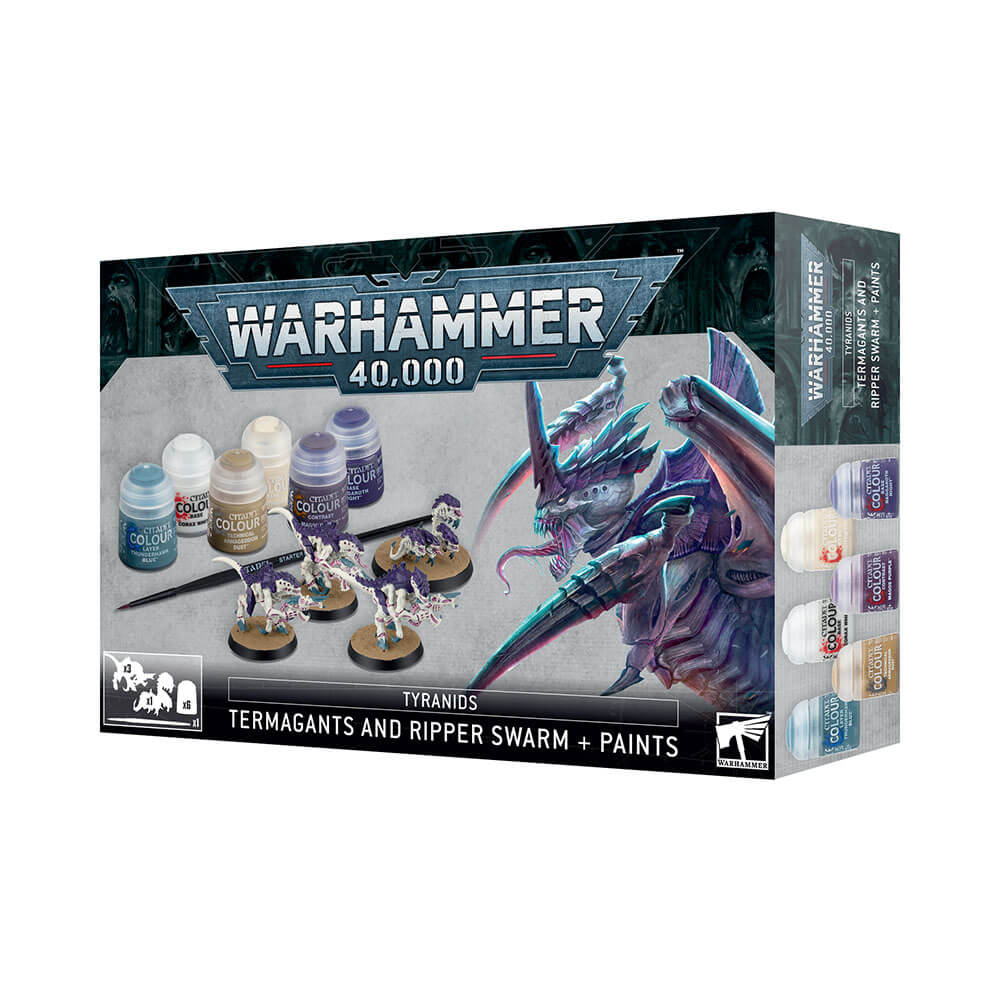 Warhammer 40K Tyranids Termagants and Ripper Swarm and Paints Set