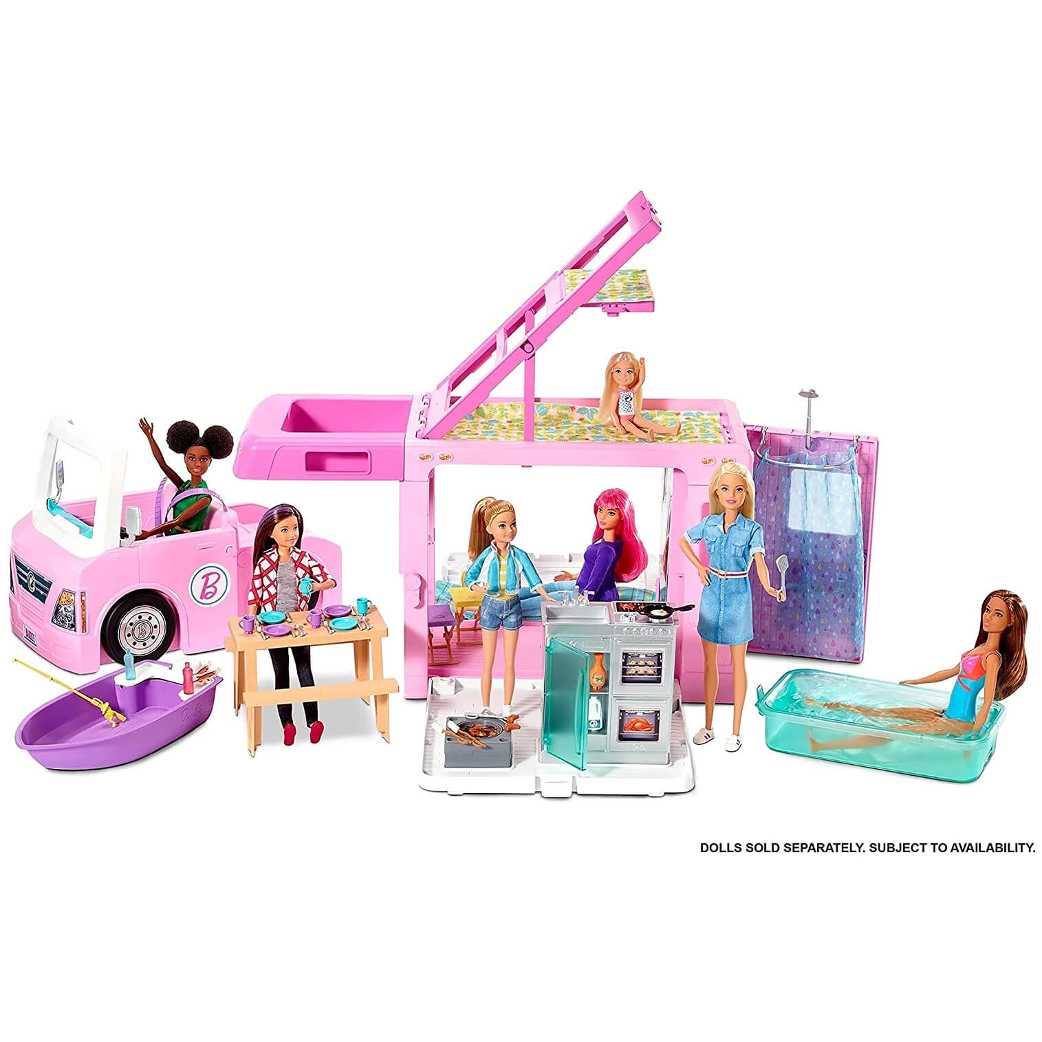 nål smog hage Barbie 3-in-1 Dreamcamper Playset