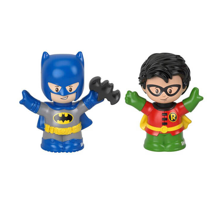 Fisher-Price Little People DC Super Friends Wheelies - Batman & Batmobile Figure Set, 12.7cm, Toddler Toy Ages 1.5-5