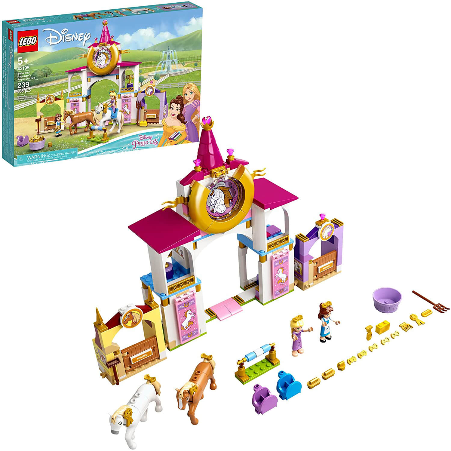 LEGO Disney Princess Belle and Rapunzel's Royal Stables 239 Piece Building Set (43195)